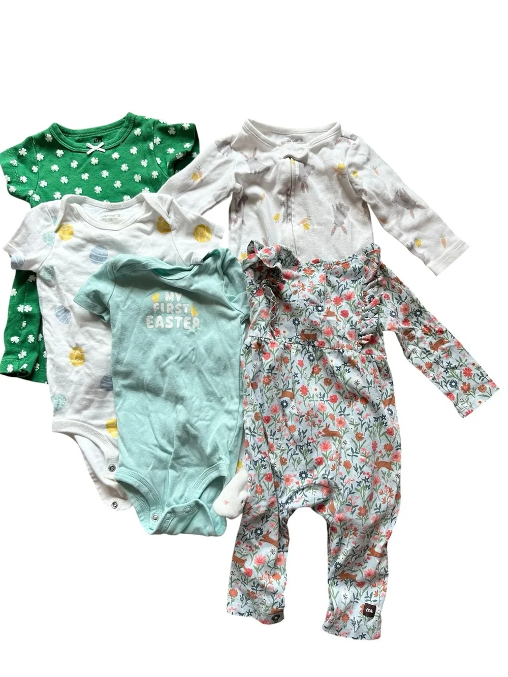 Mixed brands 5 piece Baby Girl Easter/ St. Patricks’s Day clothing lot 6-9 month